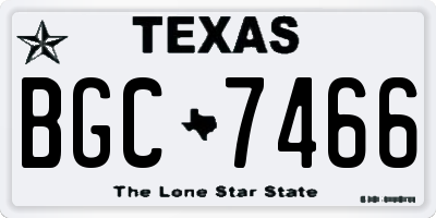 TX license plate BGC7466