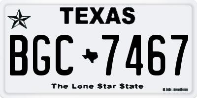 TX license plate BGC7467