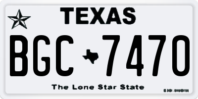 TX license plate BGC7470
