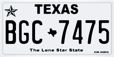 TX license plate BGC7475