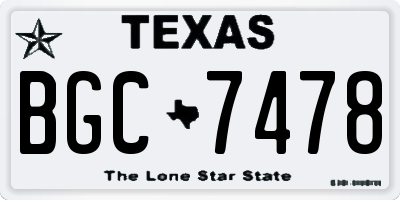 TX license plate BGC7478
