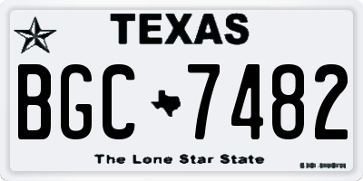 TX license plate BGC7482