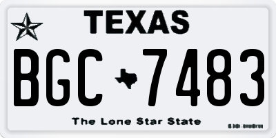 TX license plate BGC7483