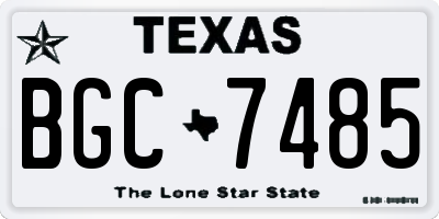 TX license plate BGC7485