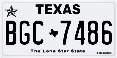TX license plate BGC7486