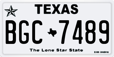 TX license plate BGC7489