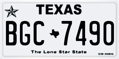 TX license plate BGC7490