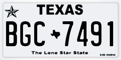 TX license plate BGC7491