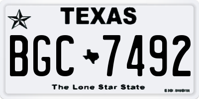 TX license plate BGC7492