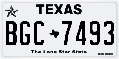 TX license plate BGC7493