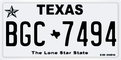 TX license plate BGC7494