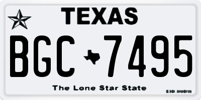 TX license plate BGC7495