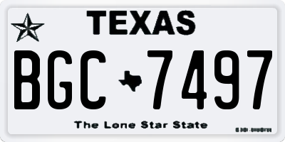 TX license plate BGC7497