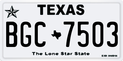 TX license plate BGC7503
