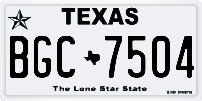 TX license plate BGC7504