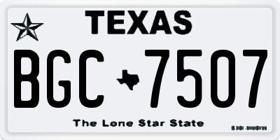 TX license plate BGC7507