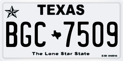 TX license plate BGC7509