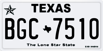 TX license plate BGC7510