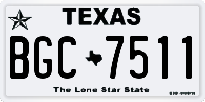 TX license plate BGC7511