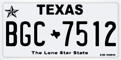TX license plate BGC7512