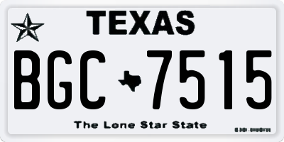 TX license plate BGC7515