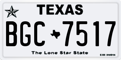 TX license plate BGC7517