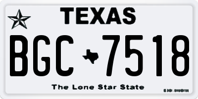 TX license plate BGC7518