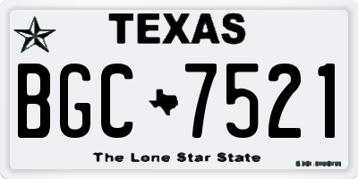 TX license plate BGC7521