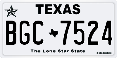 TX license plate BGC7524