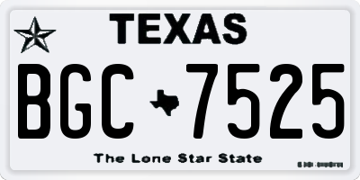 TX license plate BGC7525