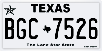 TX license plate BGC7526