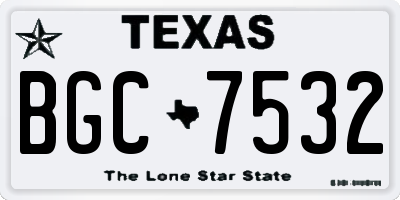 TX license plate BGC7532