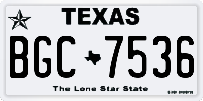 TX license plate BGC7536