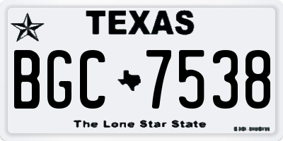TX license plate BGC7538