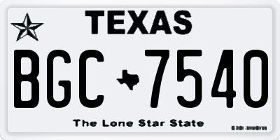 TX license plate BGC7540