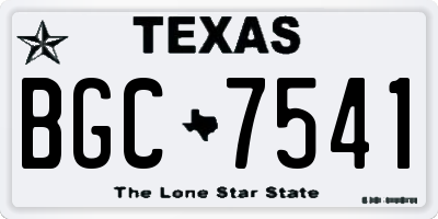 TX license plate BGC7541
