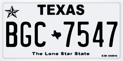TX license plate BGC7547