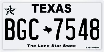 TX license plate BGC7548