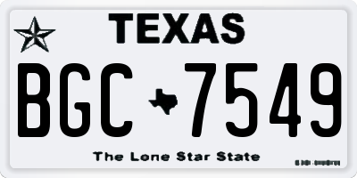 TX license plate BGC7549