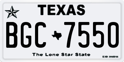 TX license plate BGC7550