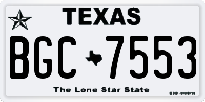 TX license plate BGC7553