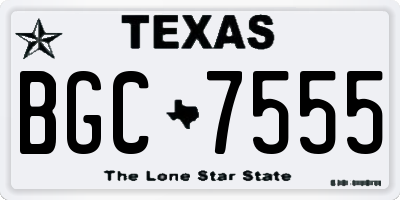 TX license plate BGC7555