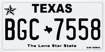 TX license plate BGC7558