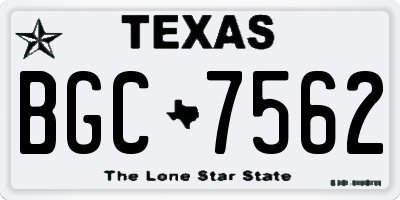 TX license plate BGC7562