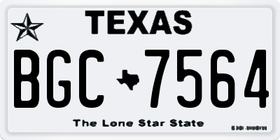 TX license plate BGC7564