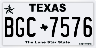 TX license plate BGC7576