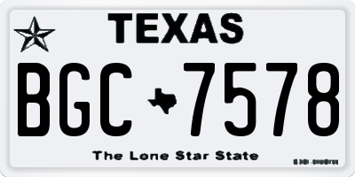 TX license plate BGC7578