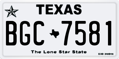 TX license plate BGC7581