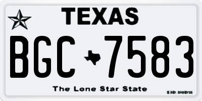 TX license plate BGC7583