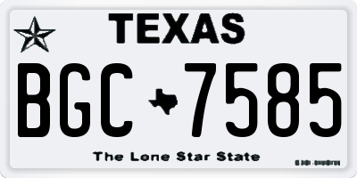 TX license plate BGC7585